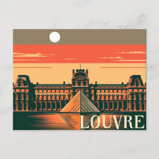 Cartão Postal De Festividades O Louvre: Elegância Parisiense e Grandeu Cultural