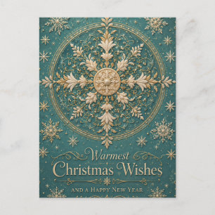 Cartão Postal De Festividades O Mandala Gélido Dourado