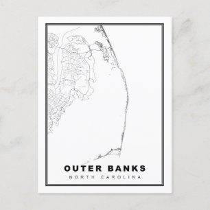 Cartão Postal De Festividades O Mapa dos Outer Banks