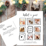 Cartão Postal De Festividades O Múltiplo Pordão Fotográfico Que Natal Um Ano<br><div class="desc">Este cartão-postal de Natal bonito, com várias fotos, estilo "ano em revisão" é ideal para qualquer um que queira desejar um ano maravilhoso à sua família e amigos enquanto mostra os melhores momentos do ano que passa. O design moderno tem um estilo minimalista e apresenta sete fotos personalizáveis colocadas ao...</div>