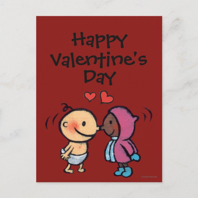 Cartão Postal De Festividades O nariz Eskimo amigável beija miúdos (Frente)