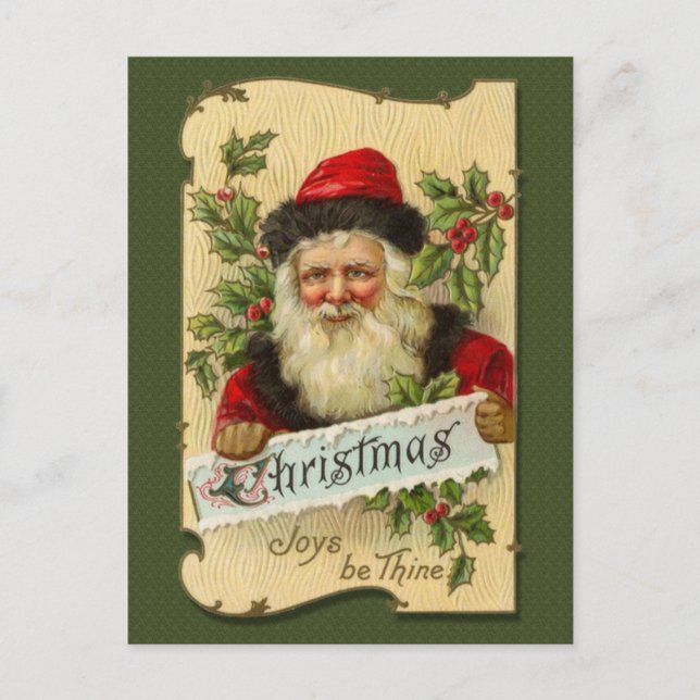 Cartão Postal De Festividades O Natal, alegrias seja Thine (Frente)