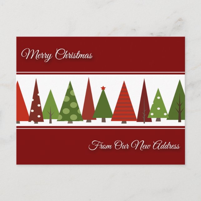 Cartão Postal De Festividades O Natal Do Nosso Novo Cartão De Endereço (Frente)