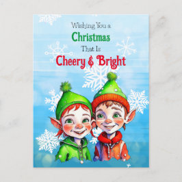 Cartão Postal De Festividades O Natal velho enlouquece e alegre