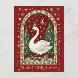 Cartão Postal De Festividades O Noel do Cisne Soberano