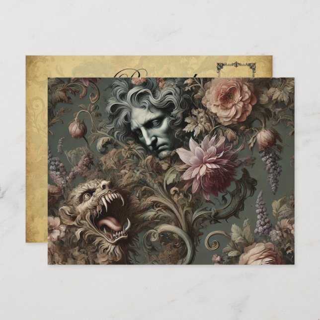 Cartão Postal De Festividades O paradoxo do motorista - mítico gótico (Frente/Verso)