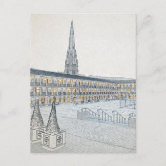 Cartão Postal De Festividades O Piece Hall, Halifax, Esboço Arquitetônico