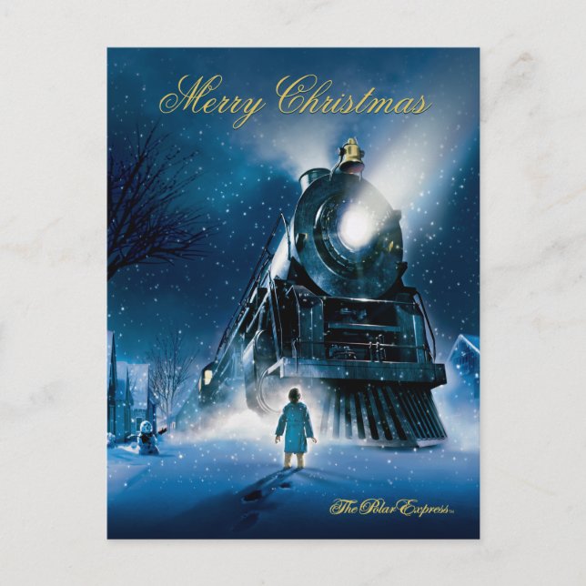 Cartão Postal De Festividades O Polar Express | Feliz Natal (Frente)