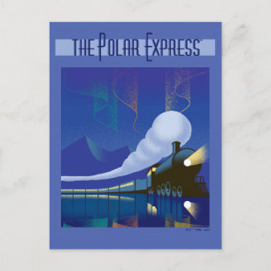 Cartão Postal De Festividades O Polar Express Luzes do Norte Viagens Antigas