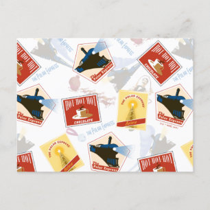 Cartão Postal De Festividades O Polar Express Padrão de Adesivos Retro