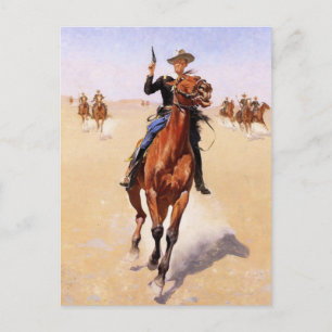 Cartão Postal De Festividades O policial, trabalho de arte de Frederic Remington