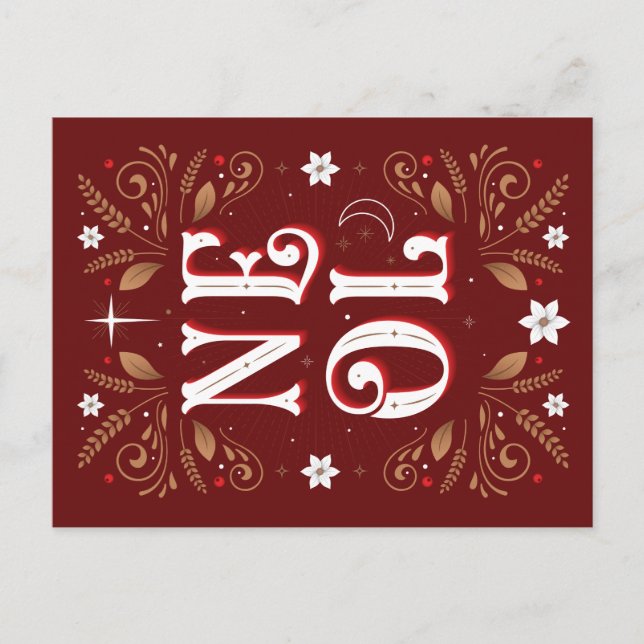 Cartão Postal De Festividades O Primeiro Cartão de Natal de Noel (Frente)