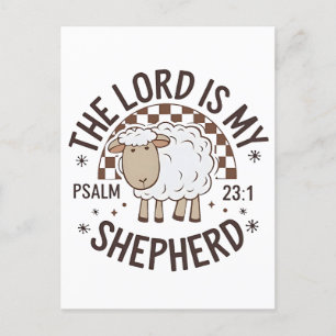 Cartão Postal De Festividades O Senhor é o meu pastor Jesus Ação de Graças