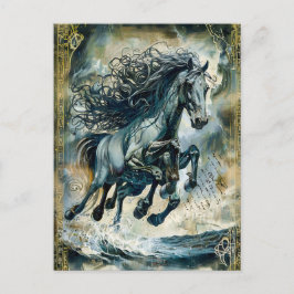 Cartão Postal De Festividades O Sleipnir de Odin, o Cavalo de Oito Pernas