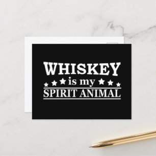 Cartão Postal De Festividades O uísque é meu animal espiritual