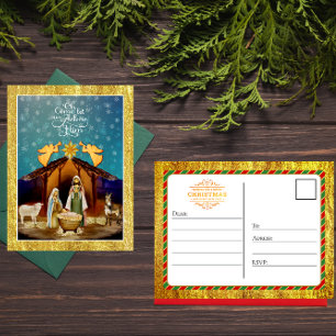 Cartão Postal De Festividades "Ó Vem, Adoremos a Ele" Natal Natividade