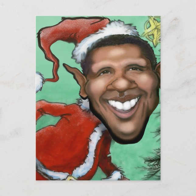 Cartão Postal De Festividades Obama Christmas (Frente)