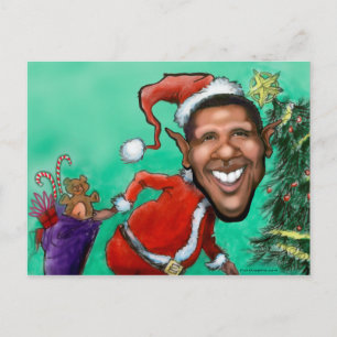 Cartão Postal De Festividades Obama Christmas