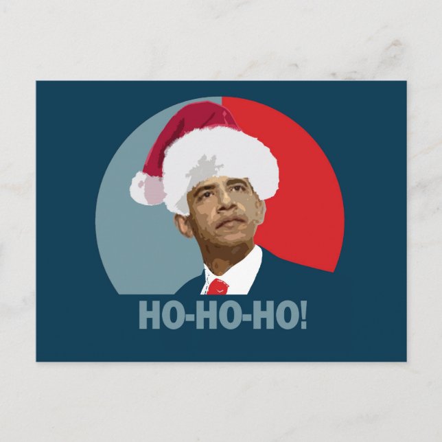 Cartão Postal De Festividades Obama Christmas Ho Ho Ho (Frente)