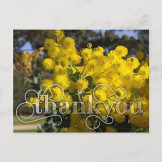 Cartão Postal De Festividades Obrigado com Flores Amarelas
