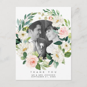 Cartão Postal De Festividades obrigado de casamento, foto do cartão postal, flor