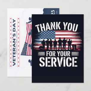 Cartão Postal De Festividades Obrigado pelo seu serviço: Dia dos Veteranos 2025