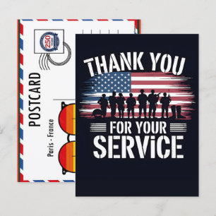 Cartão Postal De Festividades Obrigado pelo Seu Serviço: Dia dos Veteranos 2026