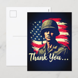 Cartão Postal De Festividades Obrigado pelo seu serviço: Veteranos Dia 2025