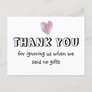 Cartão Postal De Festividades Obrigado Por Nos Ignorar Quando Dissemos Sem Prese