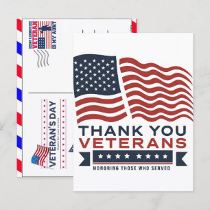 Cartão Postal De Festividades Obrigado por Seu Serviço: Dia dos Veteranos 2026