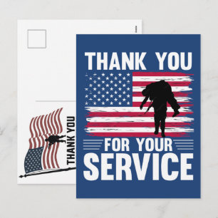 Cartão Postal De Festividades Obrigado Veteranos Bandeira Americana Dia da Memór