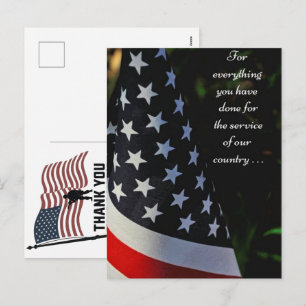 Cartão Postal De Festividades Obrigado Veteranos Bandeira Americana Dia da Memór