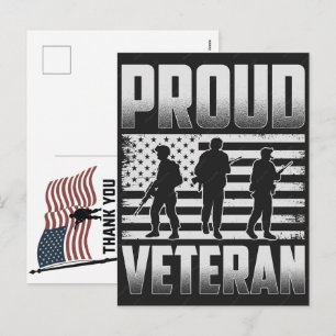 Cartão Postal De Festividades Obrigado Veteranos Bandeira Americana Dia da Memór