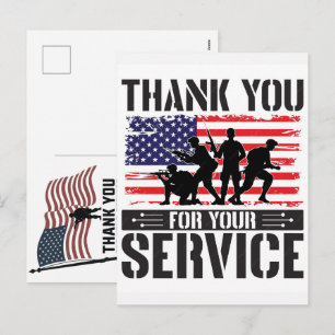 Cartão Postal De Festividades Obrigado Veteranos Bandeira Americana Dia da Memór