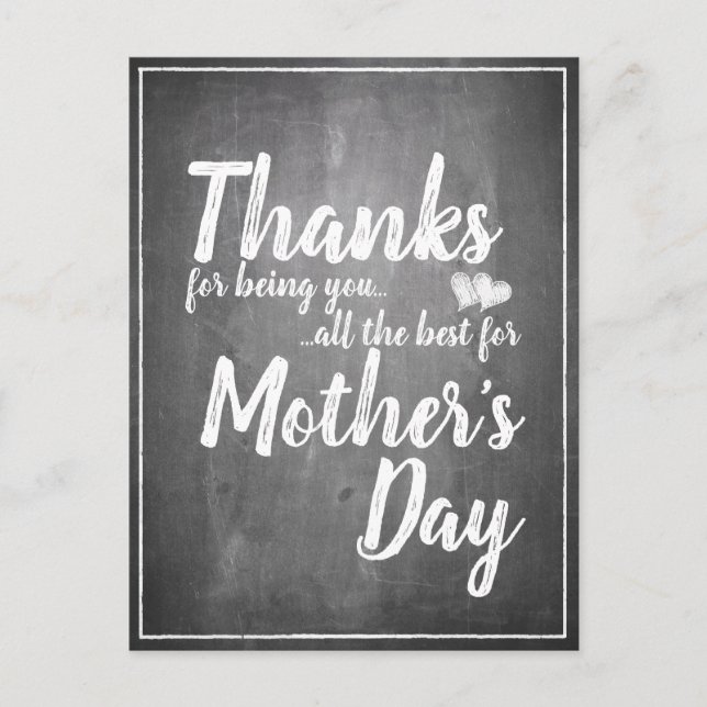 Cartão Postal De Festividades Obrigados de ser você! Dia de as mães (Frente)