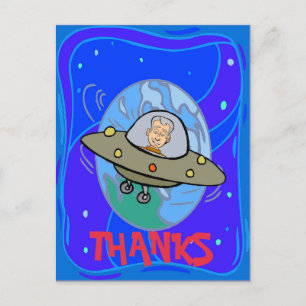 Cartão Postal De Festividades OBRIGADOS, do espaço externo, alterar texto