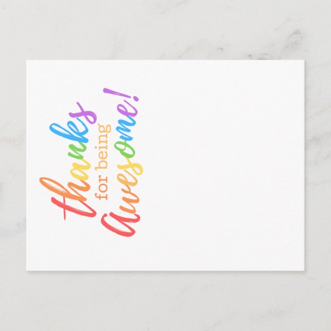 Cartão Postal De Festividades Obrigados para ser incrível (Frente)