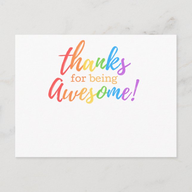 Cartão Postal De Festividades Obrigados para ser incrível (Frente)