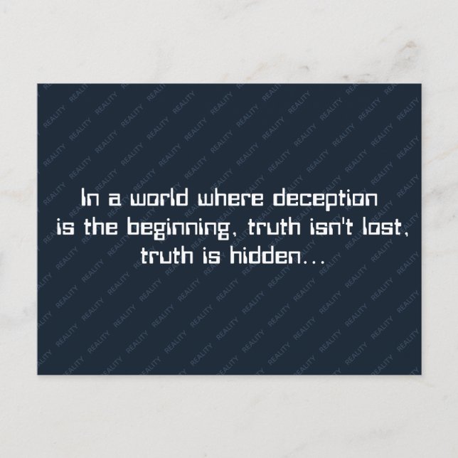 Cartão Postal De Festividades Observable Direction Deception and Truth Quote (Frente)