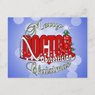 Cartão Postal De Festividades Obstetra Merry CHRISTMAS