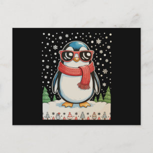 Cartão Postal De Festividades Óculos de Sol de Pinguim de Natal Roupas Feias de
