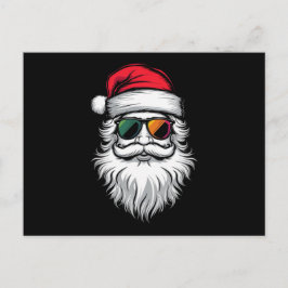 Cartão Postal De Festividades Óculos de Sol Retrô Face do Papai Noel Natal Festa
