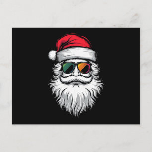 Cartão Postal De Festividades Óculos de Sol Retrô Face do Papai Noel Natal Festa