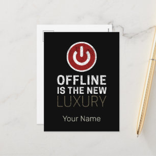 Cartão Postal De Festividades Offline É O Novo Luxo Dizendo Pausar Vintagem