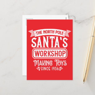 Cartão Postal De Festividades Oficina de Papais noeis de Natal Festivos