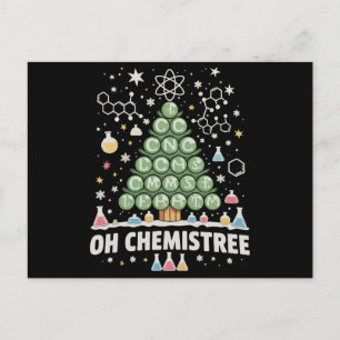 Cartão Postal De Festividades Oh Árvore Química Tabela Periódica Química Natal