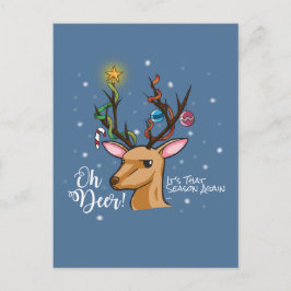 Cartão Postal De Festividades Oh DEER | Animais da Floresta de Natal