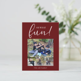 Cartão Postal De Festividades Oh, Que Feriado Feriado Foto Moderno Natal Vermelh