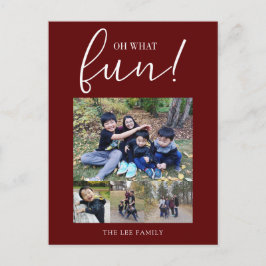 Cartão Postal De Festividades Oh, Que Feriado Feriado Foto Moderno Natal Vermelh