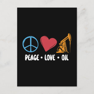 Cartão Postal De Festividades Oilfield Worker Peace Love Oil Rig Trabalhadores